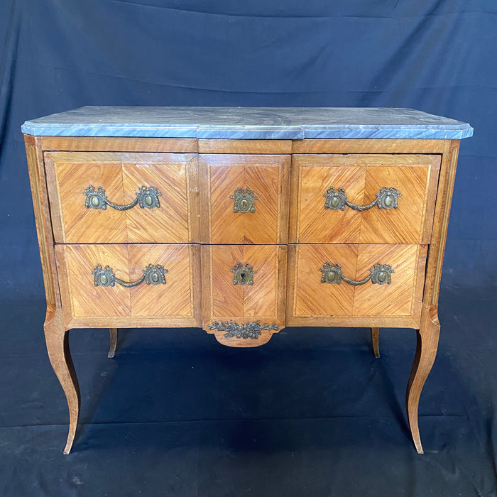 Period Early 19th Century French Commode or Chest of Drawers with Original Marble Top