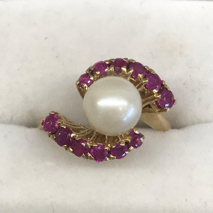 Ruby and pearl ring from Italy for sale