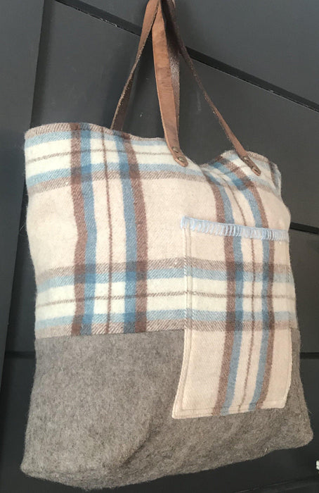 Plaid Wool Shoulder Bag - Marmalade