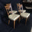 Set of Four Midcentury French Walnut Dining or Side Chairs with Tufted Seats