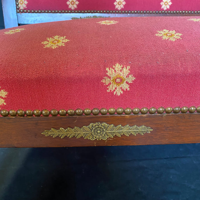 Antique French Settee - View of Bronze Detail - For Sale