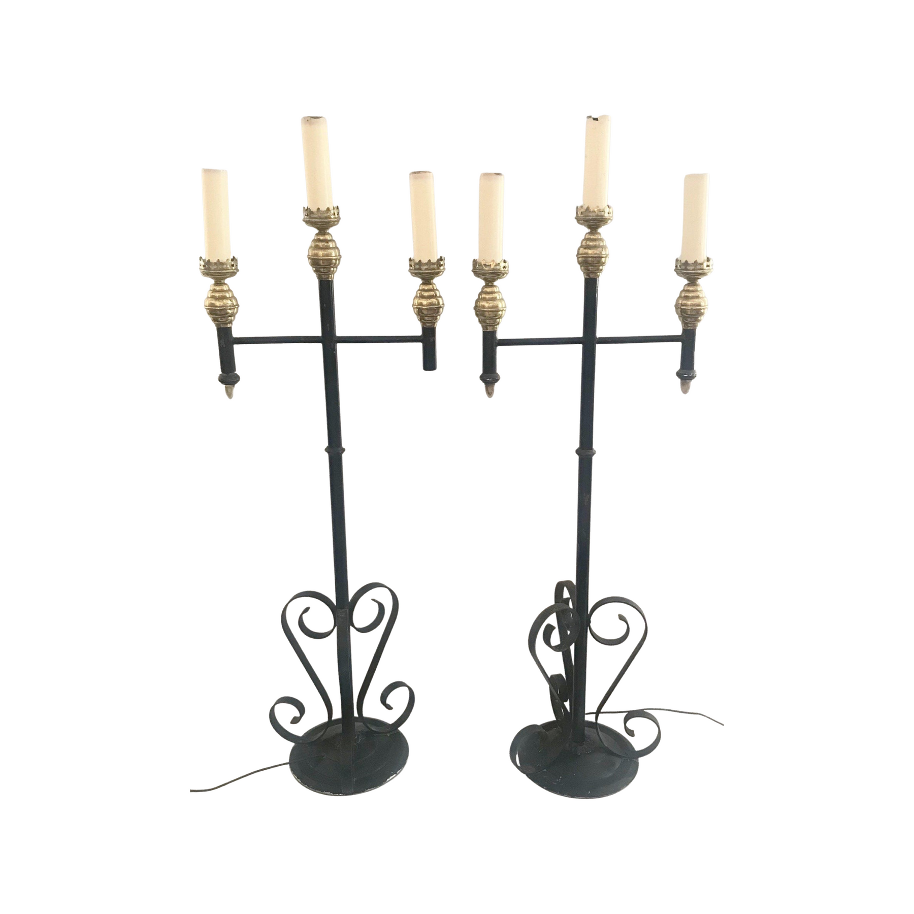 One Antique French HUGE Church Altar Candle Holder. Bronze and Brass Church  Candelabra. Giant Church Candle Holder. 