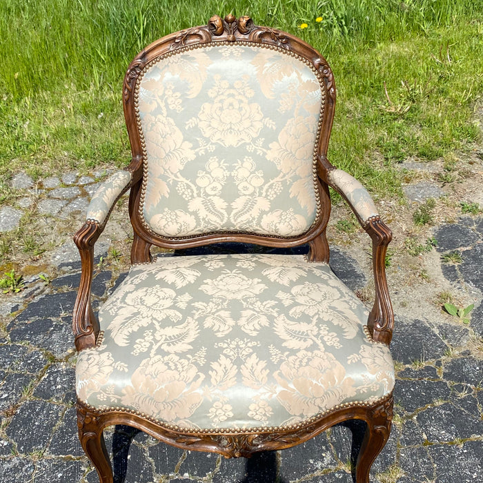 Pr. Of Maison Jansen Arm Chairs Signed. Louis XV Style Late 19c