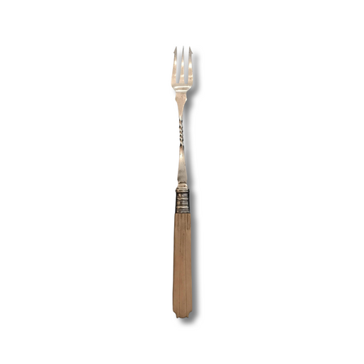 Antique British Silver and Bone Pickle Fork or Serving Fork