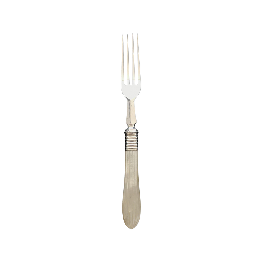 Antique silver fork with a mother of pearl handle 