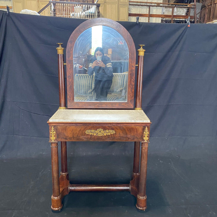 French 19th Century Empire Dressing Table - Front View - For Sale 