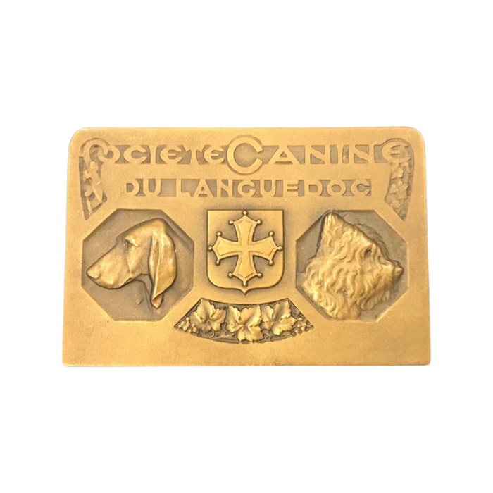Antique gold dog show medal 