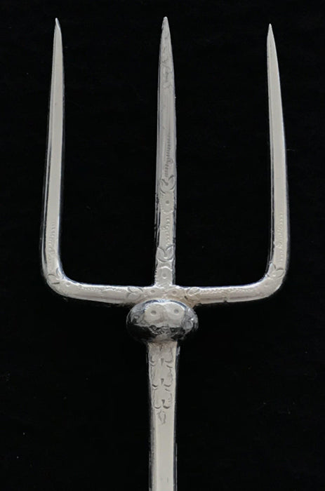 Antique British Silver Bread Fork or Serving Fork or Hors D'oeuvres Fork