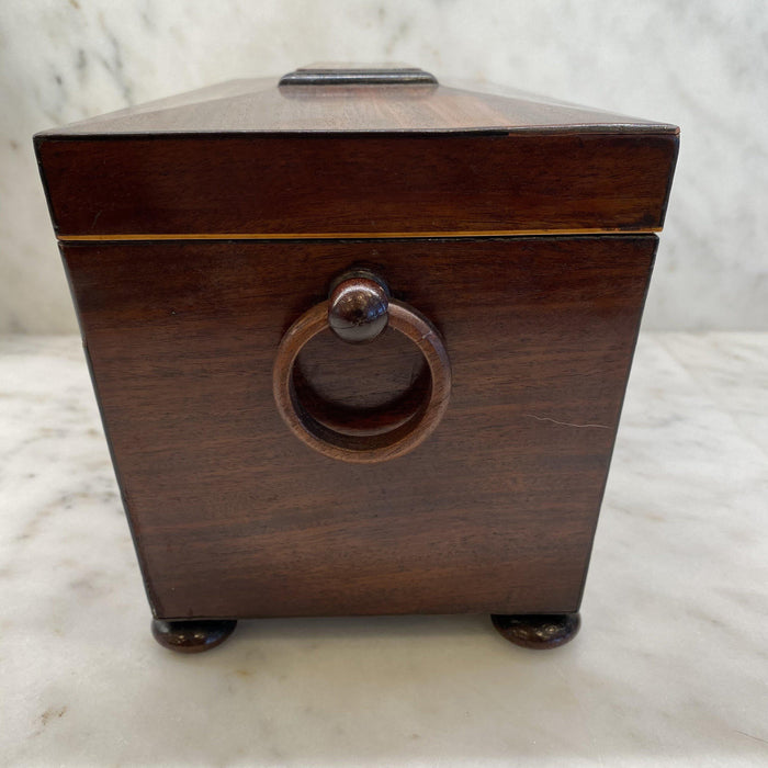 Antique Early 19th Century Inlaid Tea Caddy or Tea Box with Original Interior