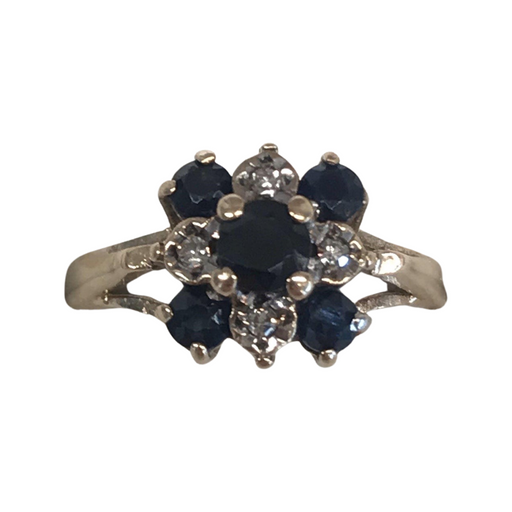 Sapphire and Diamond Cluster Ring from England