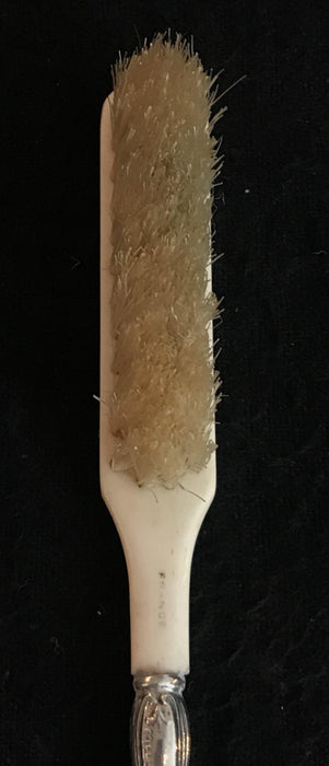 Small Antique French Silver and Bone Brush