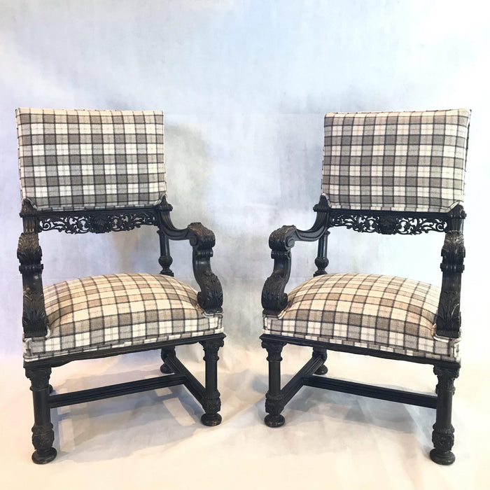 pair french carved chairs for sale