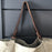 Vintage linen tote bag with an ammo pocket and leather handles