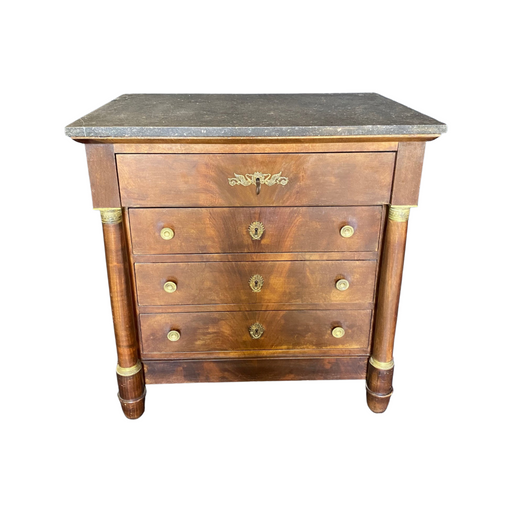 French 19th Century Empire Petite Commode with Original Marble Top
