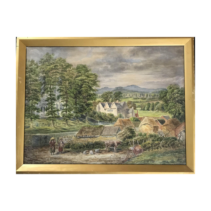 Beautiful Important British Early Watercolor Painting Unsigned