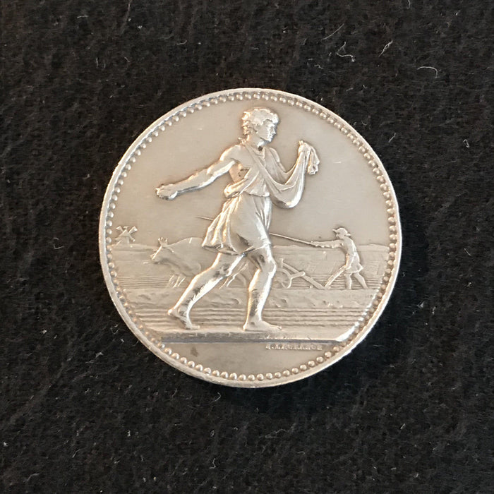Silver French Medal: Comice Agricole (Agricultural Show) De L’Arrondt De Nevers Pougues 1901 For Sale 