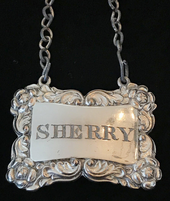 Silver Sheffield Sherry Liquor Label