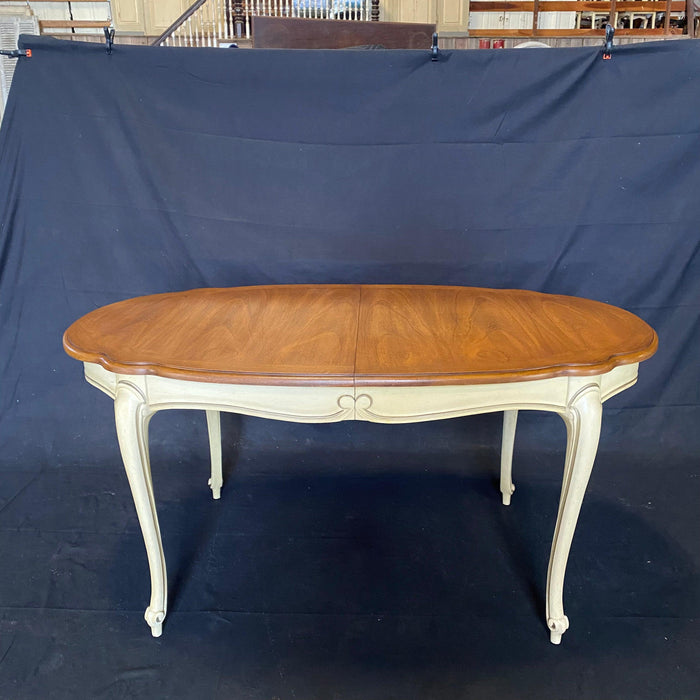 French Louis XV Style Midcentury Walnut Dining Table