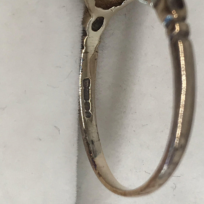 Vintage garnet and diamond engagement ring 