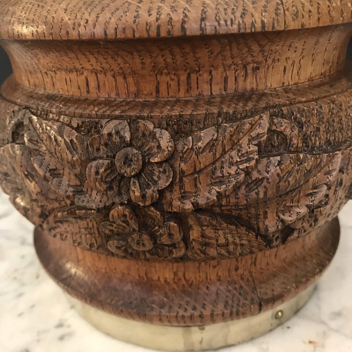 British Carved Biscuit Barrel