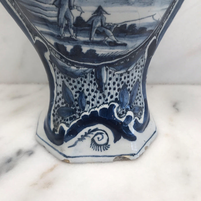 18th Century Dutch Delft Pottery Blue and White Vase / Jar / Urn