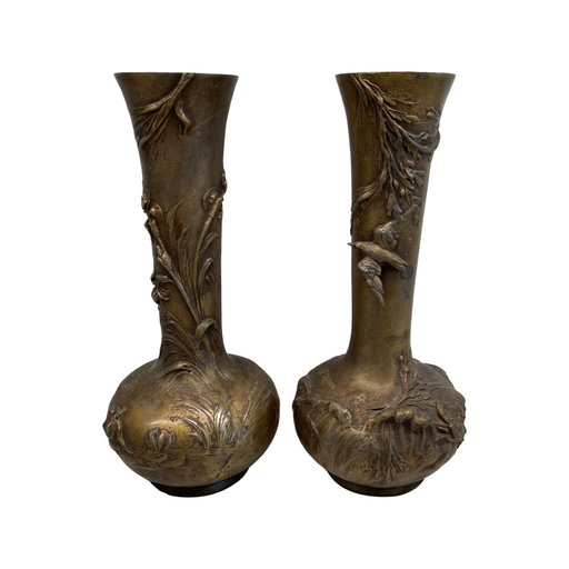 Fine Pair of 19th Century French Figural Vases: Fresh Water and Salt Water by Listed Artists L&F Moreau