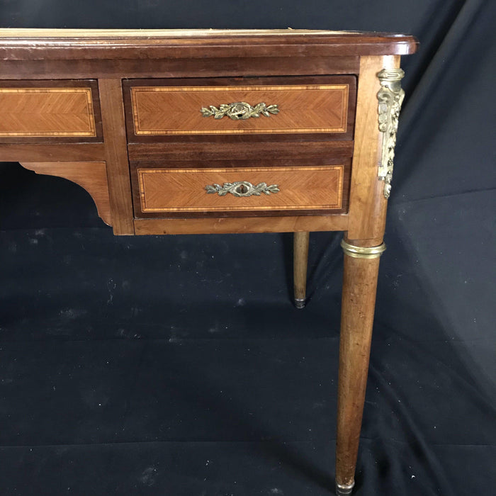 Leather Top Writing Desk - View of Drawers - For Sale