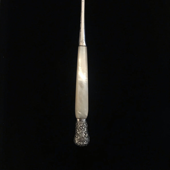 British Silver and Mother of Pearl Bread Fork or Serving Fork