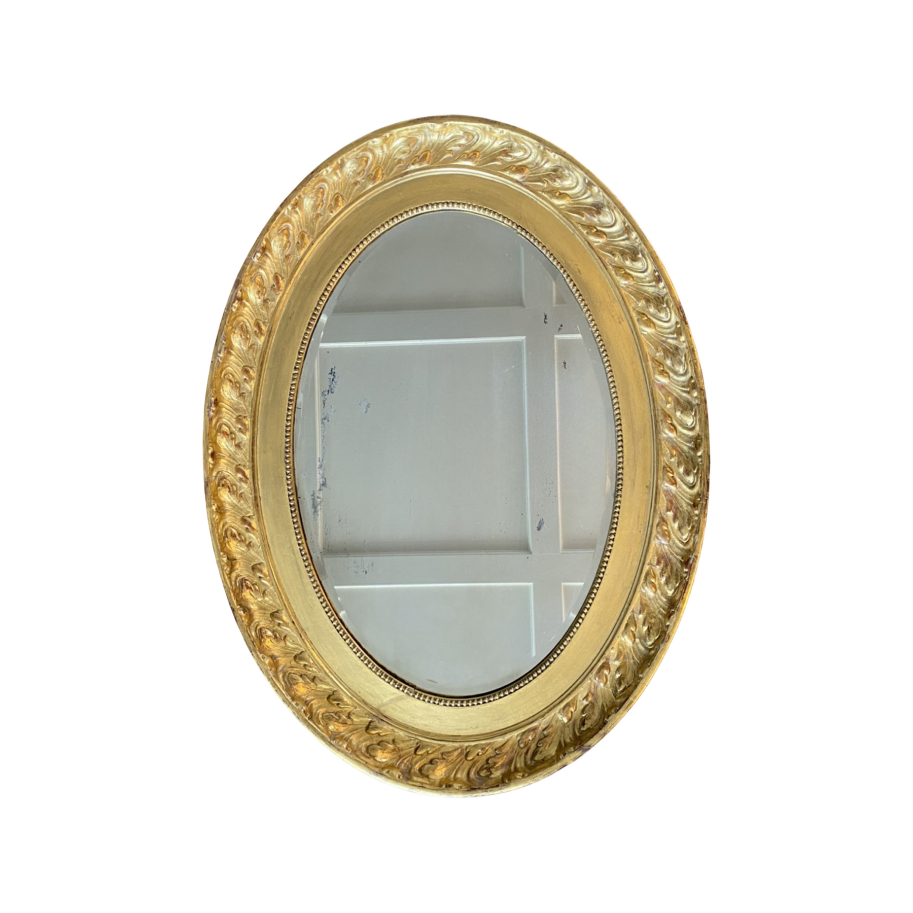 french wall mirror with bow detail, gold metal leaf