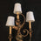 Antique Italian gold three arm wall sconce with shades