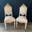 Pair Italian Chairs with Gold Gilt and Original Chalk Paint