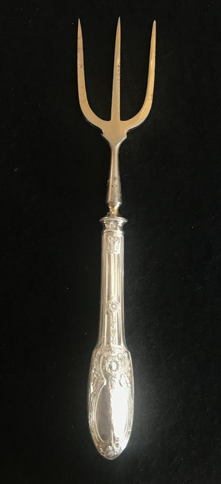 Antique British Silver Bread Fork or Serving Fork