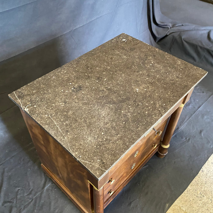 French 19th Century Empire Petite Commode with Original Marble Top