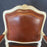 Pair French Louis XV Leather Embossed Armchairs or Fauteuils