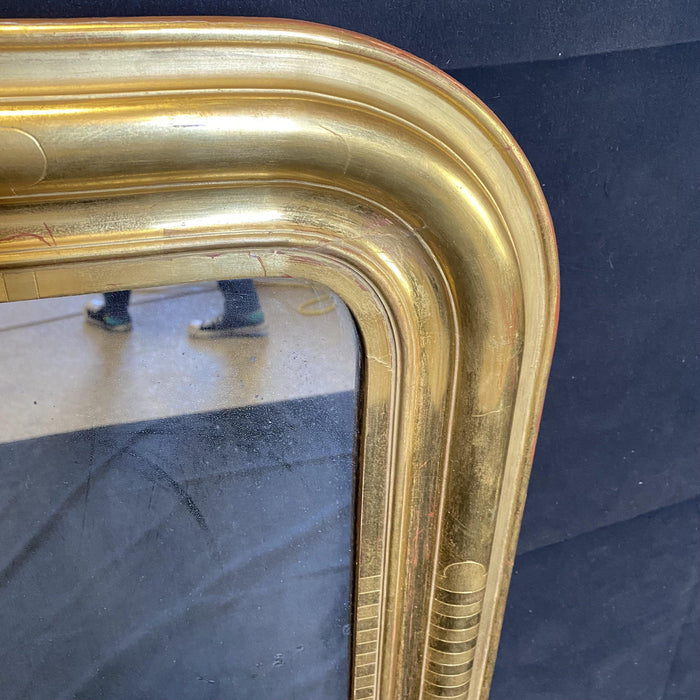 Antique French Gold Gilt Louis Philippe Mirror - Edge View - For Sale