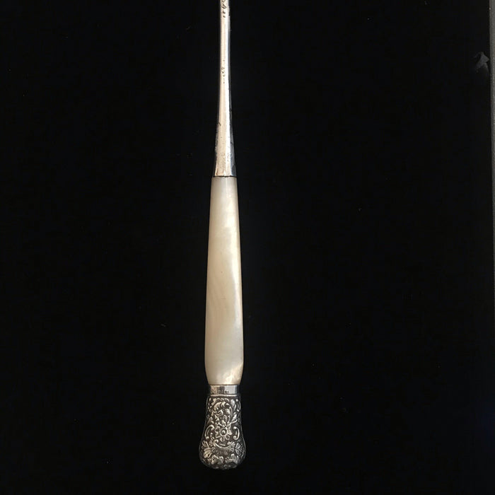 British Silver and Mother of Pearl Bread Fork or Serving Fork