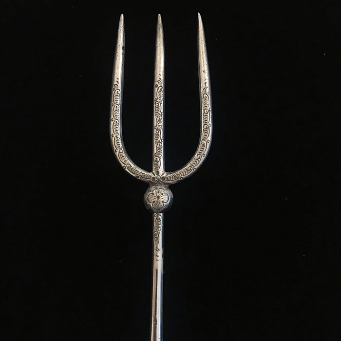 British Silver and Mother of Pearl Bread Fork or Serving Fork