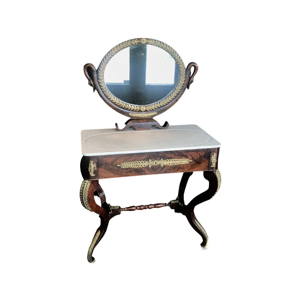 19th Century French Dressing Table with Marble Top - Front View - For Sale
