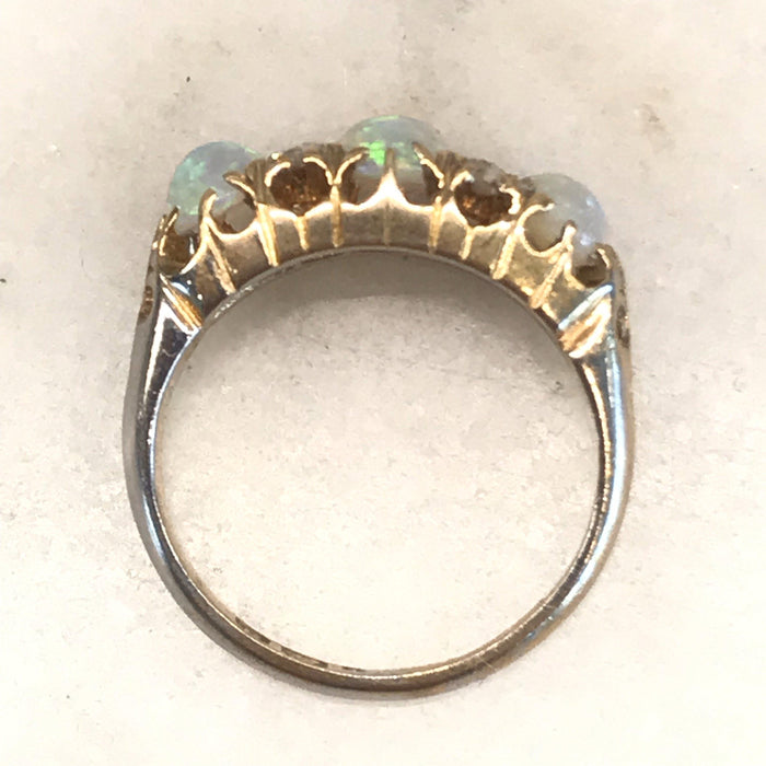 Antique diamond and opal engagement ring 