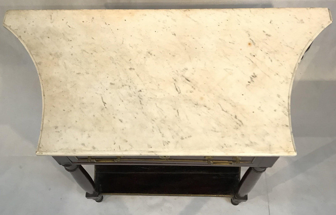 Gorgeous French Louis XVI Style Early Marble Top Console Table
