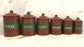 For Sale: Six Piece French Enamel Kitchen Canister Set Red/Green