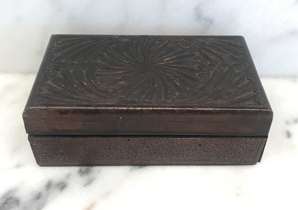 Antique carved wooden box 