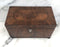 Antique wooden tea box with inlay and two compartments 