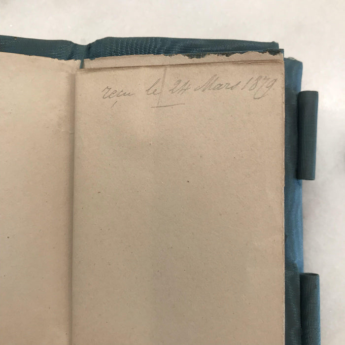 antique French (Bone?) Notebook Dated 1879
