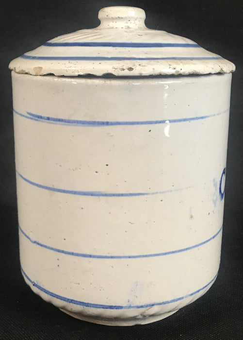 To sell: Vintage Blue and White Ceramic Coffee Canister