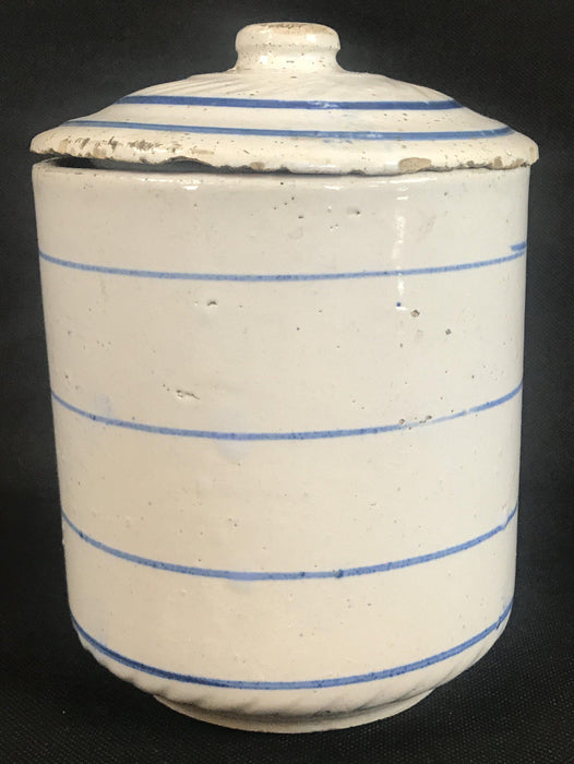 Vintage Blue and White Ceramic Coffee Canister to sell