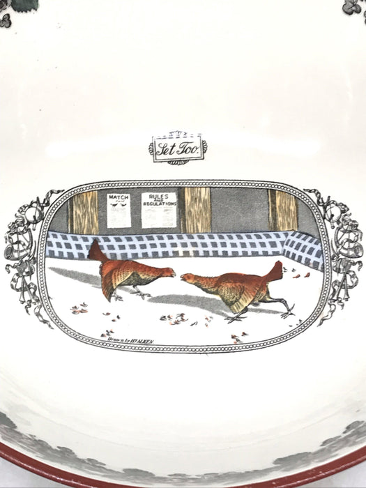 English Adams “Old English Sports” Set To Cockfighting Bowl