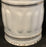 Antique white and gold enamel canister kitchen set with lids 