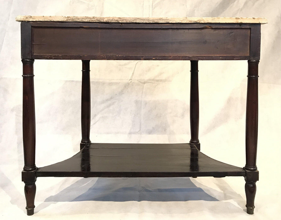 French Louis XVI Style Early Marble Top Console Side Table
