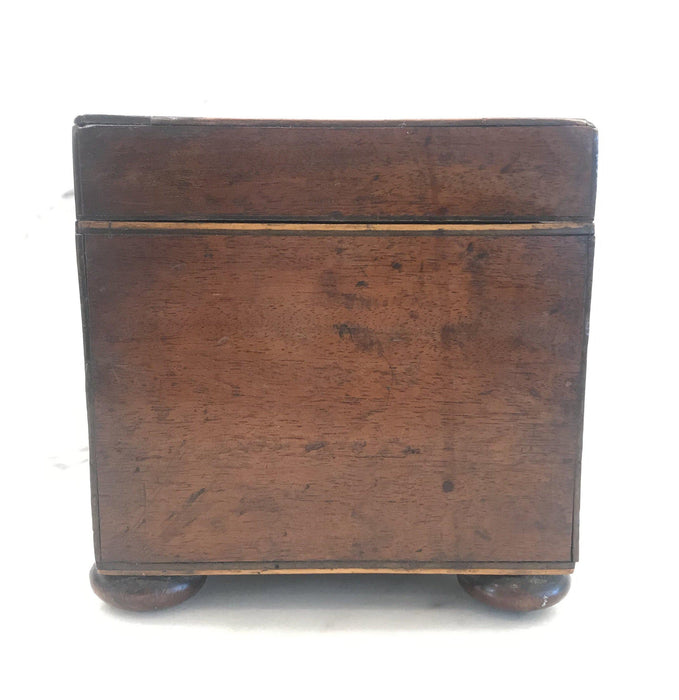 Georgian Tea Box with Original Interior and Key and Ivory Pulls and Escutcheon